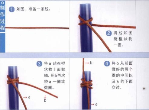 新手入门细绳手链编法（史上最全的手绳手链基本编法）(8)