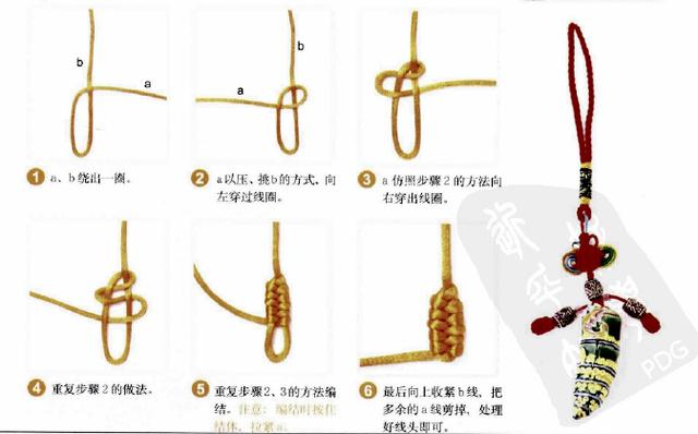 新手入门细绳手链编法（史上最全的手绳手链基本编法）(10)