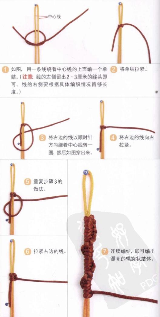 新手入门细绳手链编法（史上最全的手绳手链基本编法）(15)
