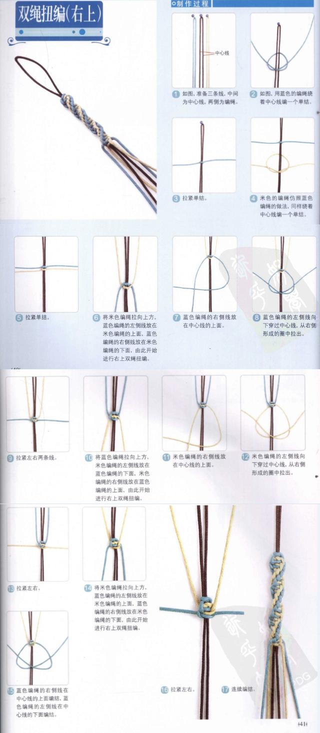 新手入门细绳手链编法（史上最全的手绳手链基本编法）(25)