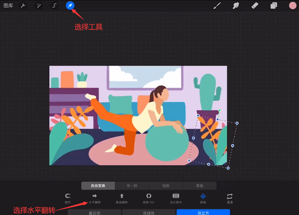 procreate如何左右翻转-procreate左右翻转的步骤
