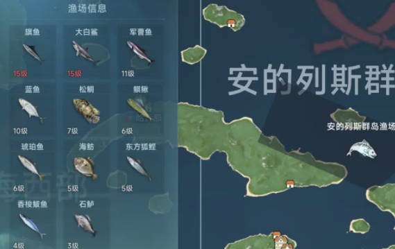 大航海时代传说渔场鱼类怎么分布-大航海时代传说渔场鱼类分布位置攻略