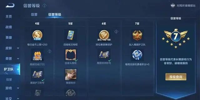 王者荣耀信誉等级如何升到七级