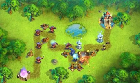 不断产生小兵抢夺城堡的游戏